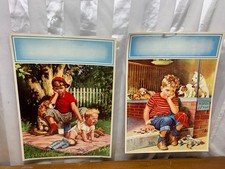 The Baby Sitter No. 1417 & Down But Not Out VTG 1960's Color Poster USA 12X16"