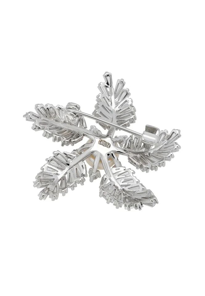 Spilla Perla Fern Starflower Argento - Immagine 3 di 4
