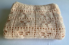 Handmade Crochet Baby Blanket Peach 42  x 43  New