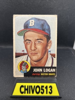 1953 Topps   Johnny Logan #158 Bio Information is White (RC)