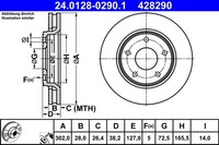 2X ATE 24.0128-0290.1 Bremsscheibe FüR Fiat Chrysler