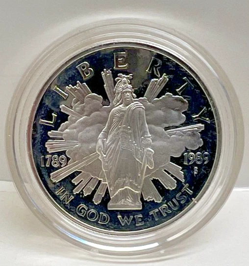 1989S Proof Silver Dollar & Half Dollar U.S. Congressional Coins - Image 2 of 4