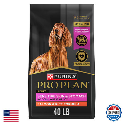 Purina Pro Plan Sensitive Skin and Stomach Dog Food Dry, Adult Salmon & Rice For