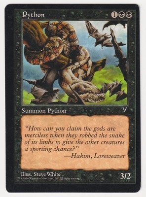 Miscut Python HP Visions 1996 MTG Magic Factory Error Misprint Twisted Vintage!
