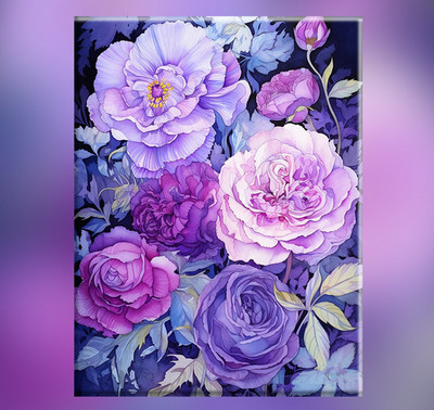 Binary Nature: A Digital Oil Symmetry Purple