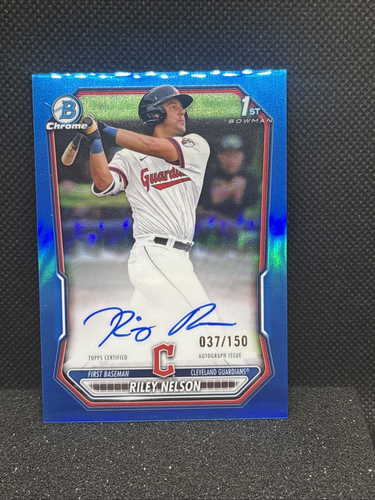 2026 Bowman Riley Nelson 1st True Blue Refractor Auto 37/150 Guardians