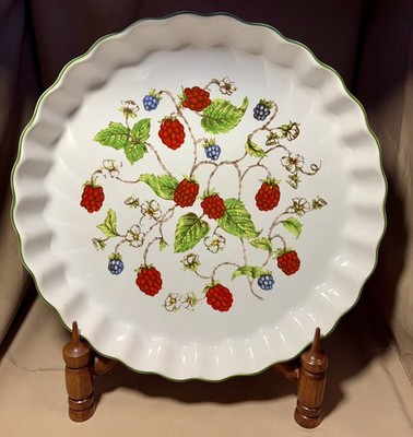 Vtg c1980s Tempo Stoneware Concepts Taiwan Raspberry Serving Dish