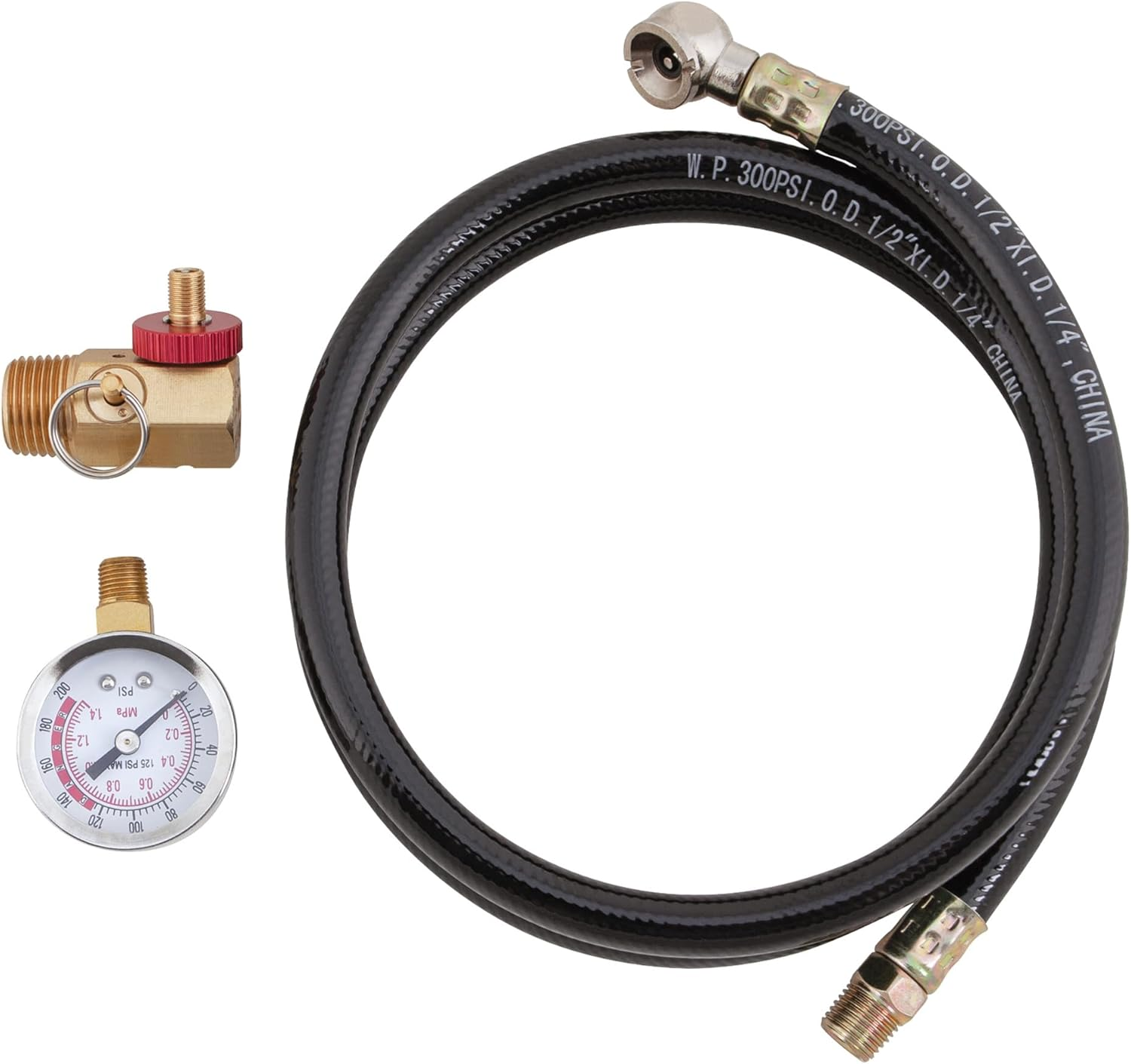 Air Tank Accessories Kit Valve Hose Tire Chuck Portable Air Tank Gauge Manifold