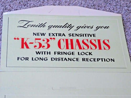 VTG NOS ZENITH ADVERTISING DISPLAY K-53 CHASIS WITH FRINGE LOCK EXTRA SENSITIVE - Imagen 2 de 11