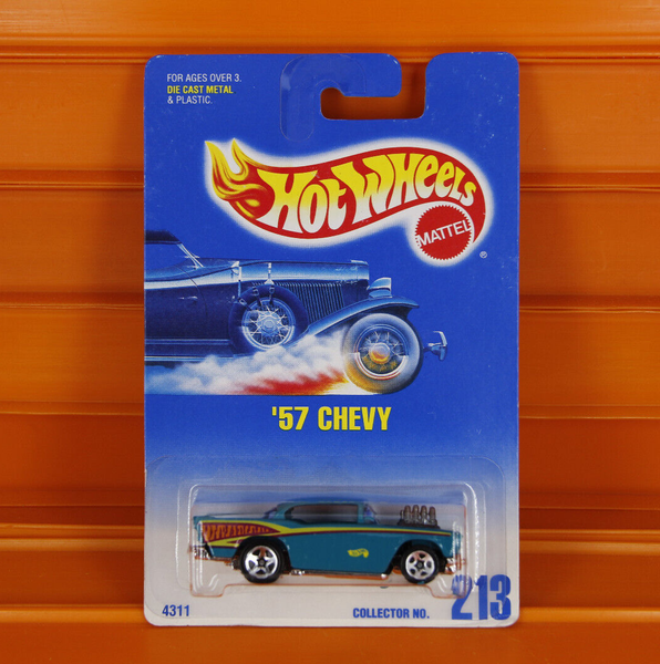 Hot Wheels - 1997 - '57 Chevy (Blaue Scheiben, 5Sp's) - Blue Card Collector #213-image