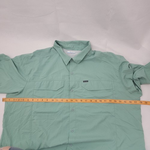 COLUMBIA Mens Shirt Sz XXL Silver Ridge Lite GREEN Long Sleeve Ripstop Hiking - Picture 9 of 14