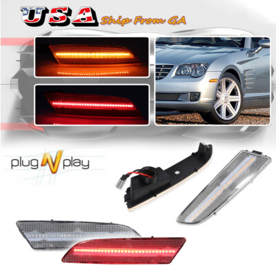 For 2004-2008 Chrysler Crossfire 4X Front & Rear Bumper Signal Side Marker Light