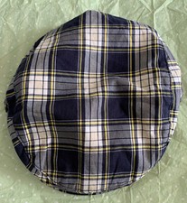 NEW JANIE  JACK 2013 PLAID BOYS SIZE 2-3T NAVY BLUE/YELLOW NEWSBOY COTTON CAP