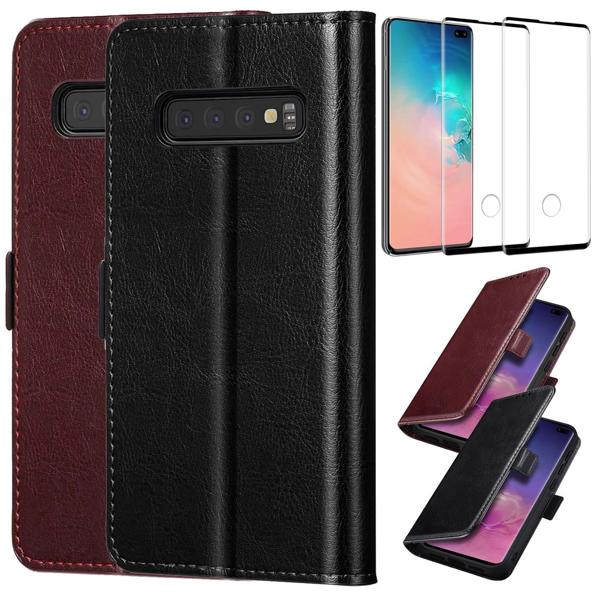 For Samsung Galaxy S10/S10+/S10e Leather Card Wallet Case Cover+