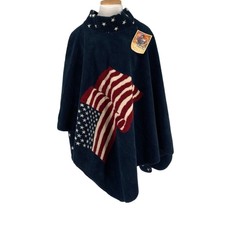 Nordic Spirit Stars & Stripes Fleece Poncho America New