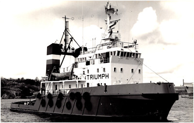 Triumph Tugboat Towing Vessel in Gothenburg Sweden 1981 Vintage Photo