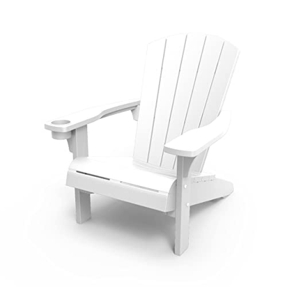 Keter Alpine Adirondack - Sedia da Giardino, Colore: Bianco - NUOVO