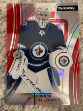 connor hellebuyck red base synergy 21-22 hockey jets vezina