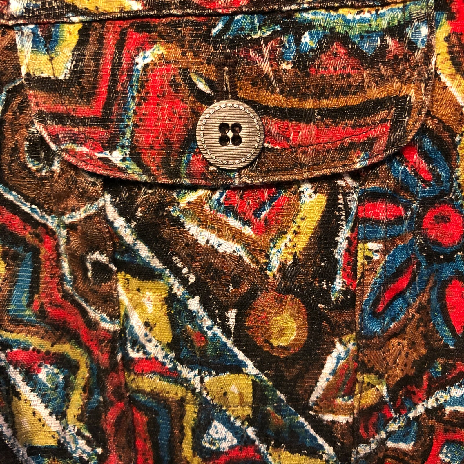 CHICO'S Multicolor JACKET Button-Up Geometric Psy… - image 7