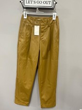 A New Day Womens High-Rise Faux Leather Tapered Ankle Pants, Dusty Fig Size 2