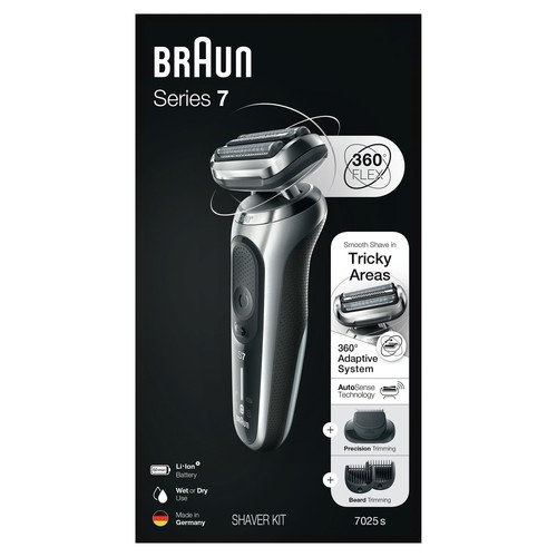 Braun Series 7 7025s Flex Rechargeable Wet Dry Men's Electric Shaver with Beard - Picture 11 of 11