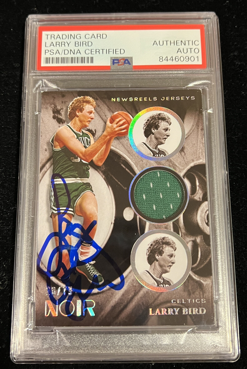 Autographed Larry Bird Signed 2020 Panini Noir /75 Card PSA/DNA AUTO AUTHENTIC