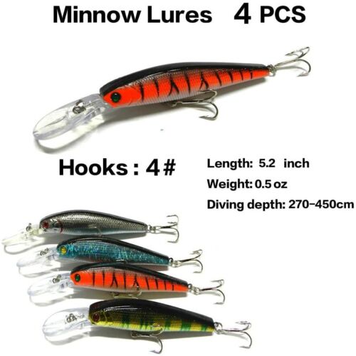 Bass Fishing Lures Tackle Kit Minnow Popper VIB Crankbait Saltwater Freshwater - Picture 23 of 27