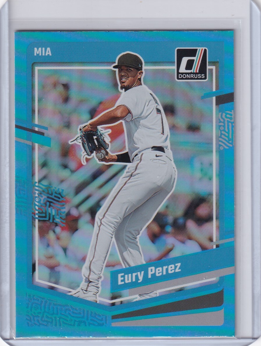 Eury Pérez, Walker Buehler 2023 DONRUSS BLUE SP RC EURY PEREZ MIAMI MARLINS ROOKIE