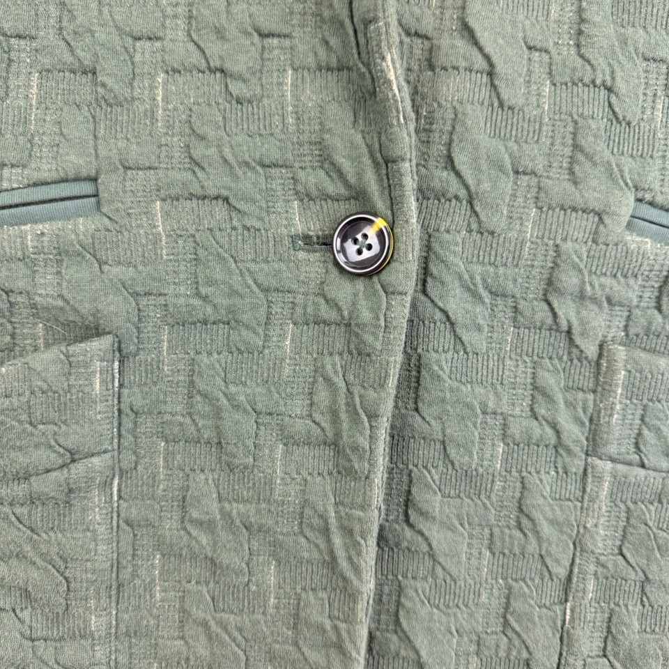 Anthropologie Cartonnier Green Jersey Knit Houndstooth Extended Blazer