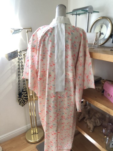Vintage Japanese Juban kimono Wool ?Women's NagaJuban Kimono Robe - Picture 3 of 7