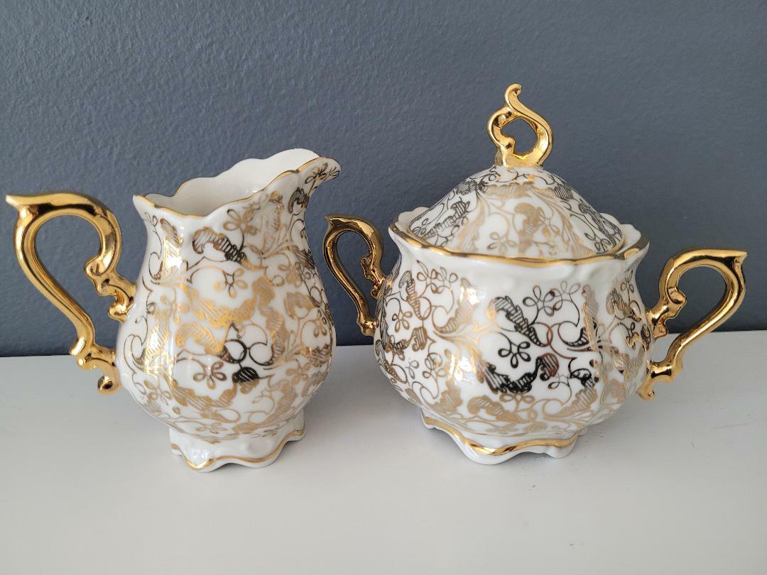 Vintage Zembsch Creamer & Sugar bowl w Lid ~ Bavaria Germany | eBay