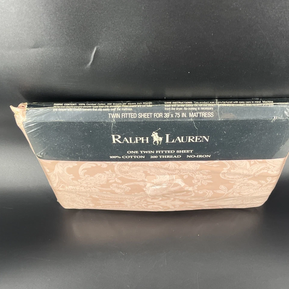 Sábana Ajustable Vintage Ralph Lauren Twin Patrón Rosa Paisley Avery EE. UU. - LEER Foto 2 de 4