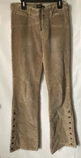 Vtg Women Jeans Corduroy Flares Boho Buttons Accent W 29" L 32"