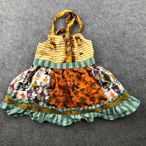 Matilda Jane Girls Dress 4 Trick Or Treat Halloween Bats All Over Print - Picture 3 of 12