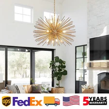 29'' 12 Light Pendant Modern Gold Sputnik Ceiling Chandelier for Kitchen Fixture