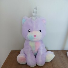FAO Schwarz Glow Brights Kittycorn Plush Lights Sounds Purple Unicorn Cat Purrs