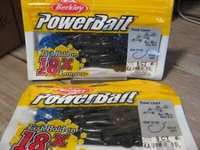 2 Packs Berkley 6" Power Lizard Fishing Baits - Black Blue Flake - Blue Tail