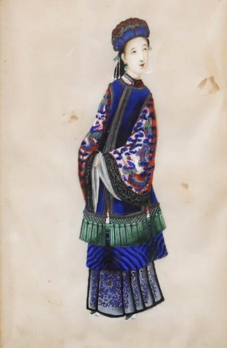 Fine 19th Century Chinese School Watercolour - Portrait of a Female Courtier - Picture 2 of 6