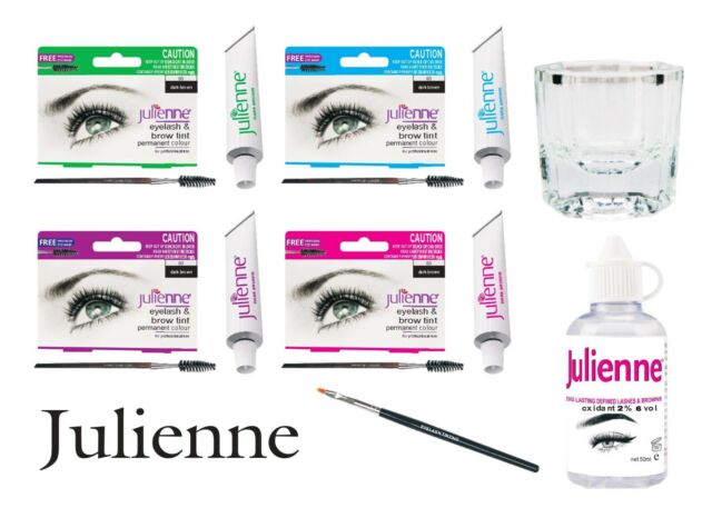 JULIENNE Eyelash & Eyebrow Tint All Colors Tinting Dye Tint Lashes Kit/Developer