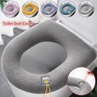 Universal Warm Toilet Seat Cushion Cover,Washable Stretchable Toilet Seat Mat