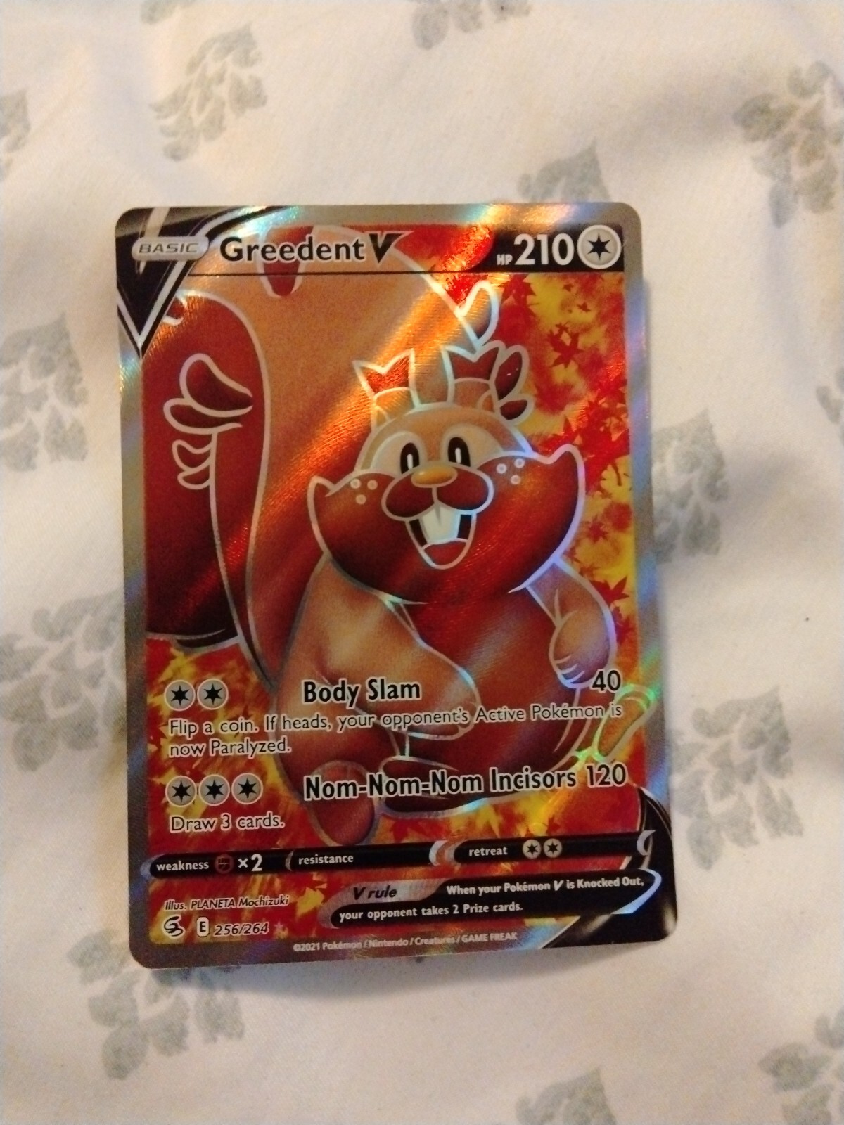 Greedent V 256/264 - Pokemon TCG Fusion Strike (2021) - Full Art - NM