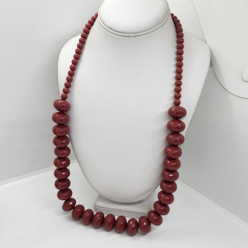 Graziano Beaded Necklace Cranberry Color