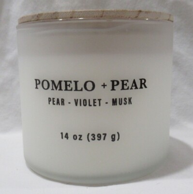 Kirkland's 14 oz Jar 3-Wick Candle up to 40 hours POMELO + PEAR violet musk
