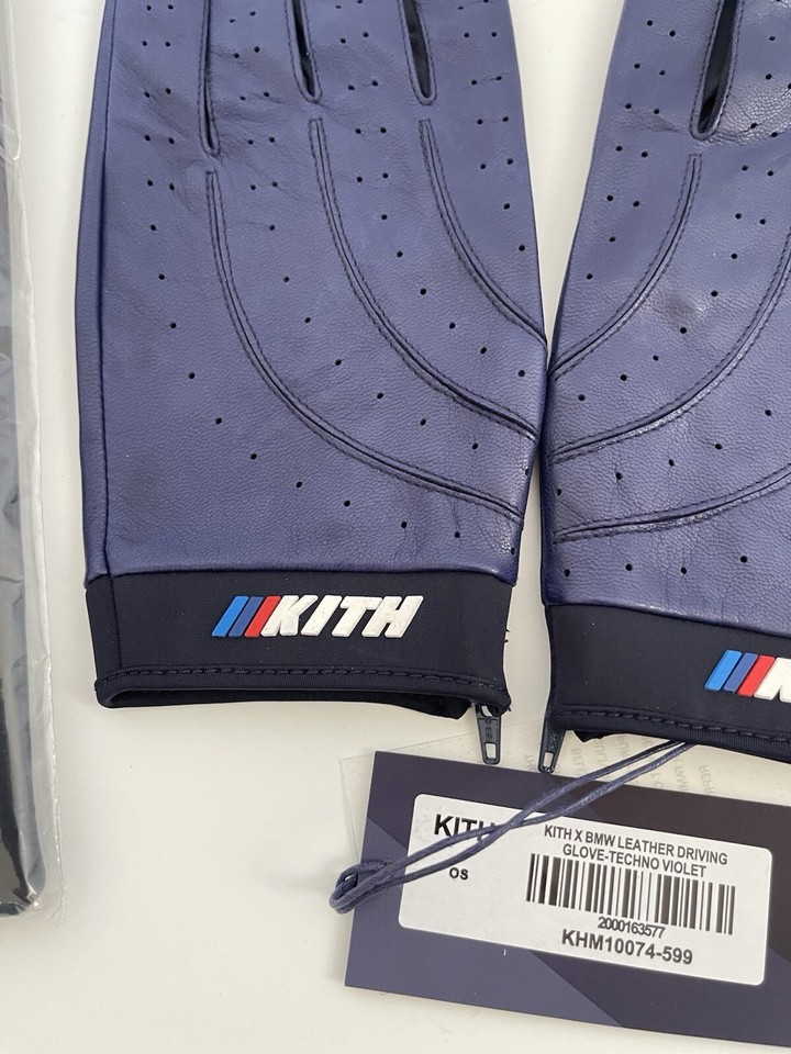 KITH for BMW Moto Leather Driving Gloves Techno Violet purple | eBay