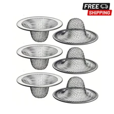 12pcs Stainless Steel Bathroom Sink Strainer - Hair Catcher And Drain Filter NEW