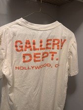 Gallery Dept. Men's S White Graphic Logo Cotton Jersey Crew Neck T-Shirt