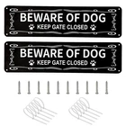 2 Pack Beware of Dog Sign Metal Aluminum Dog Warning Signs Reflective UV Printin