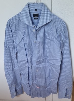 LEE BARON Herren Hemd Gr.SHellblau gestreift Langarm  NEUWERTIG