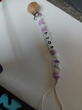 Ballernia Bunny Pacifier holder clip With Personalized Name Whatever You Prefer