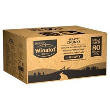 Meaty Chunks Adult Wet Dog Food Mixed in Gravy Beef Chicken Lamb 80x100g Pouches 4.28 per kilo